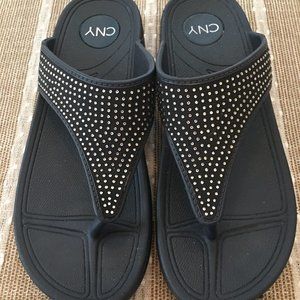 Flip Flops - CNY - Navy Blue with Sparkles! Sz 8